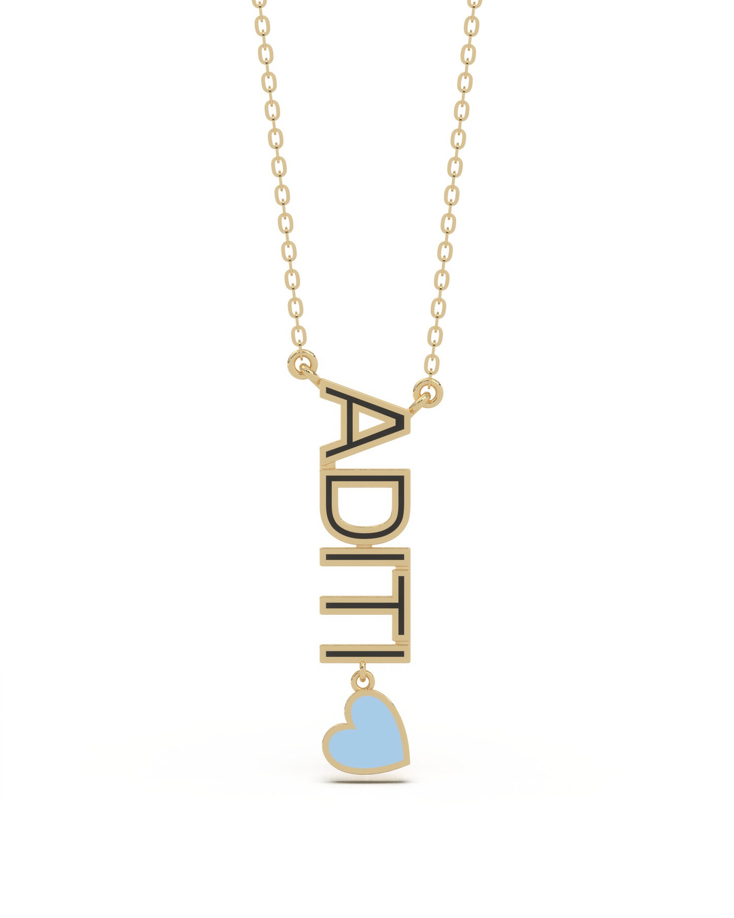 Name Story Vertical Charm Necklace