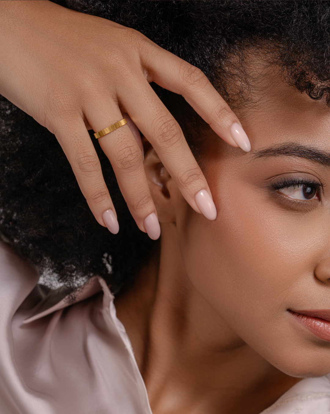 Ribbed Gold Stacking Ring