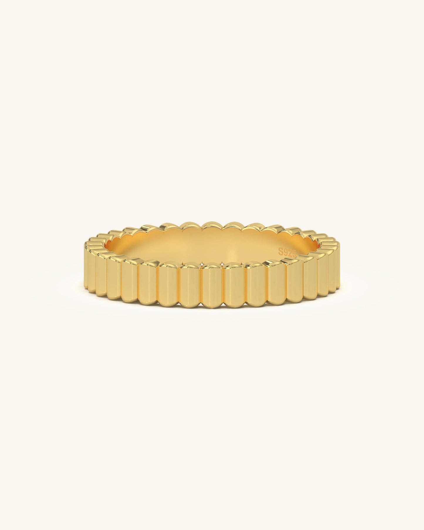 Bold Grooved Gold Ring