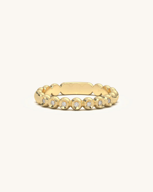 Beaded Diamond Ring
