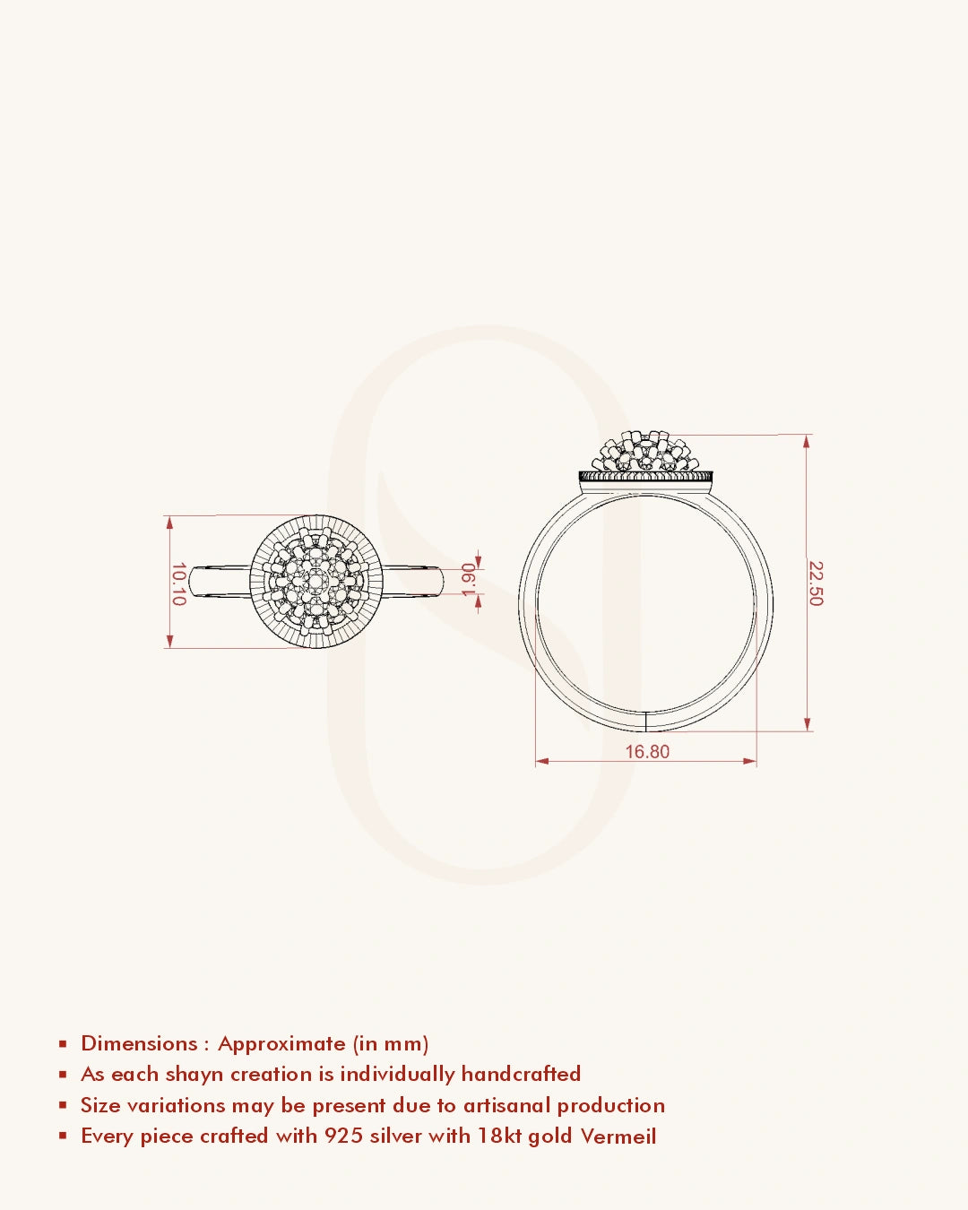 Textured Floral Ring