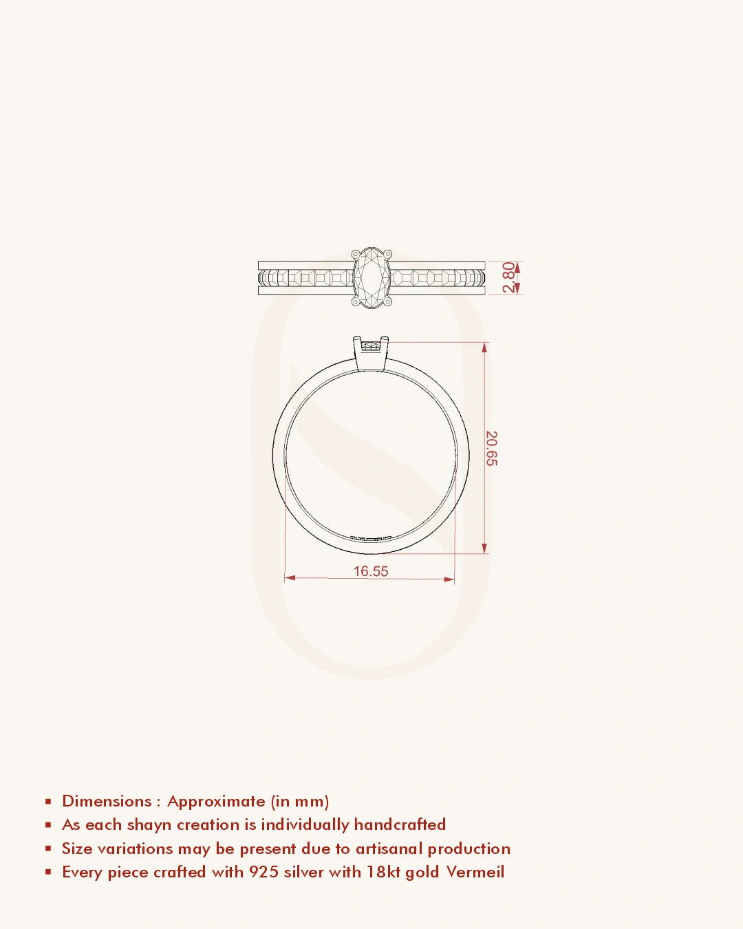 Boxy Center Oval Band