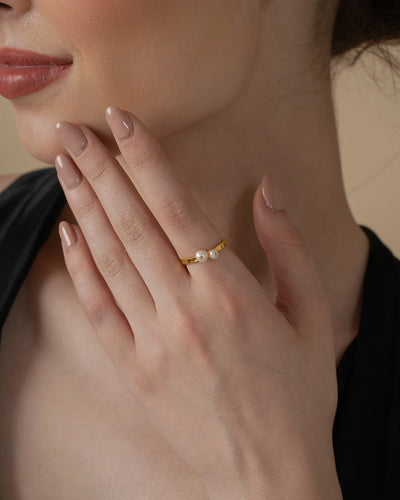 Twin Pearl Ring