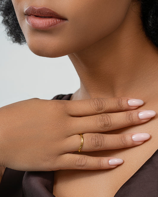 Sleek Wave Ring