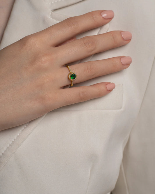 Green Halo Ring