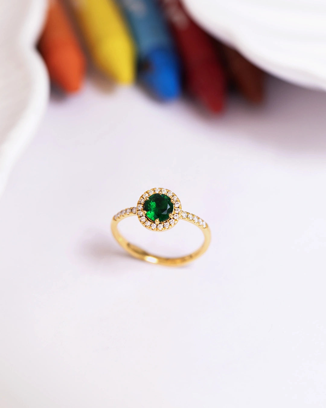 Green Halo Ring