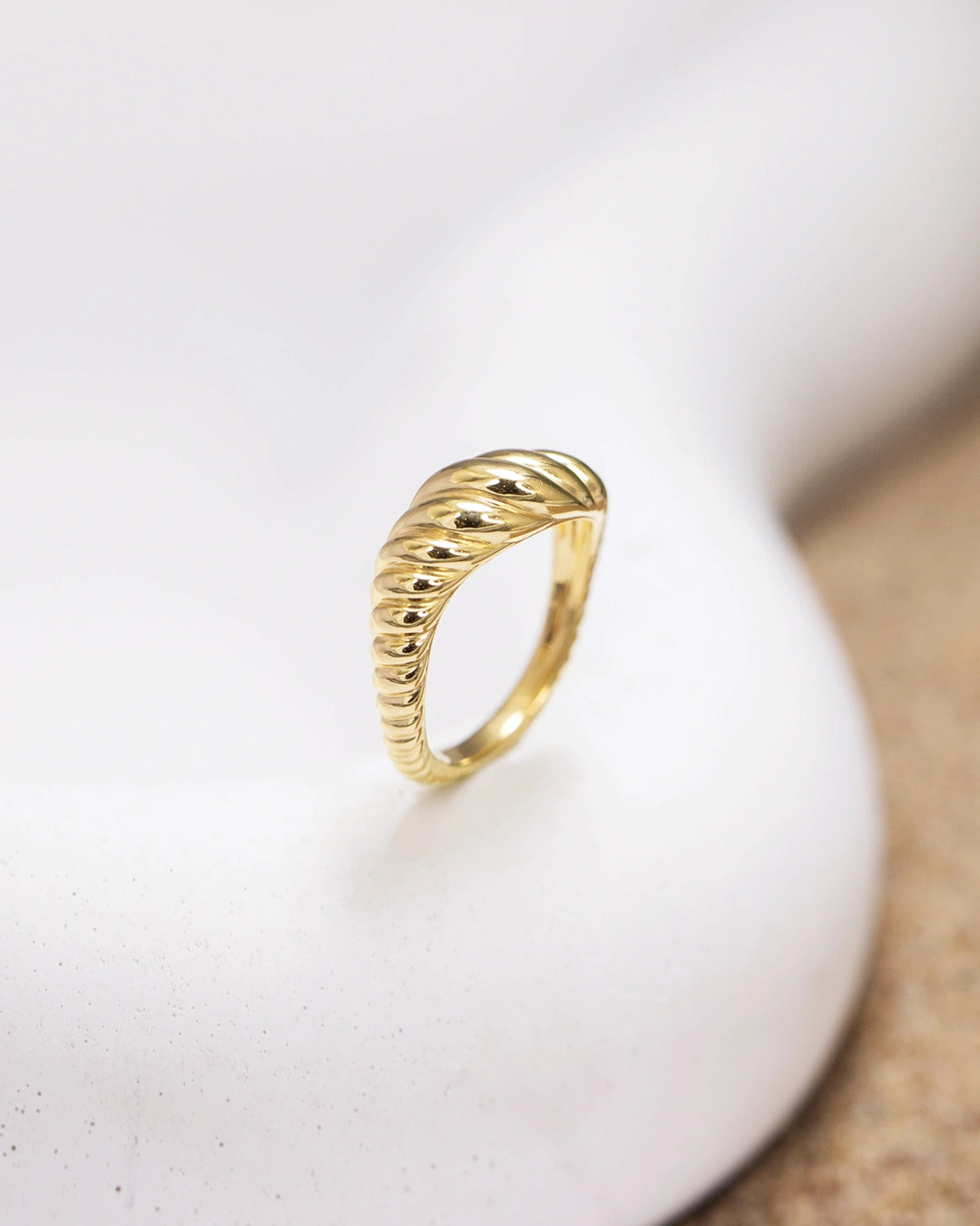 Twisted Gold Plated Silver Ring