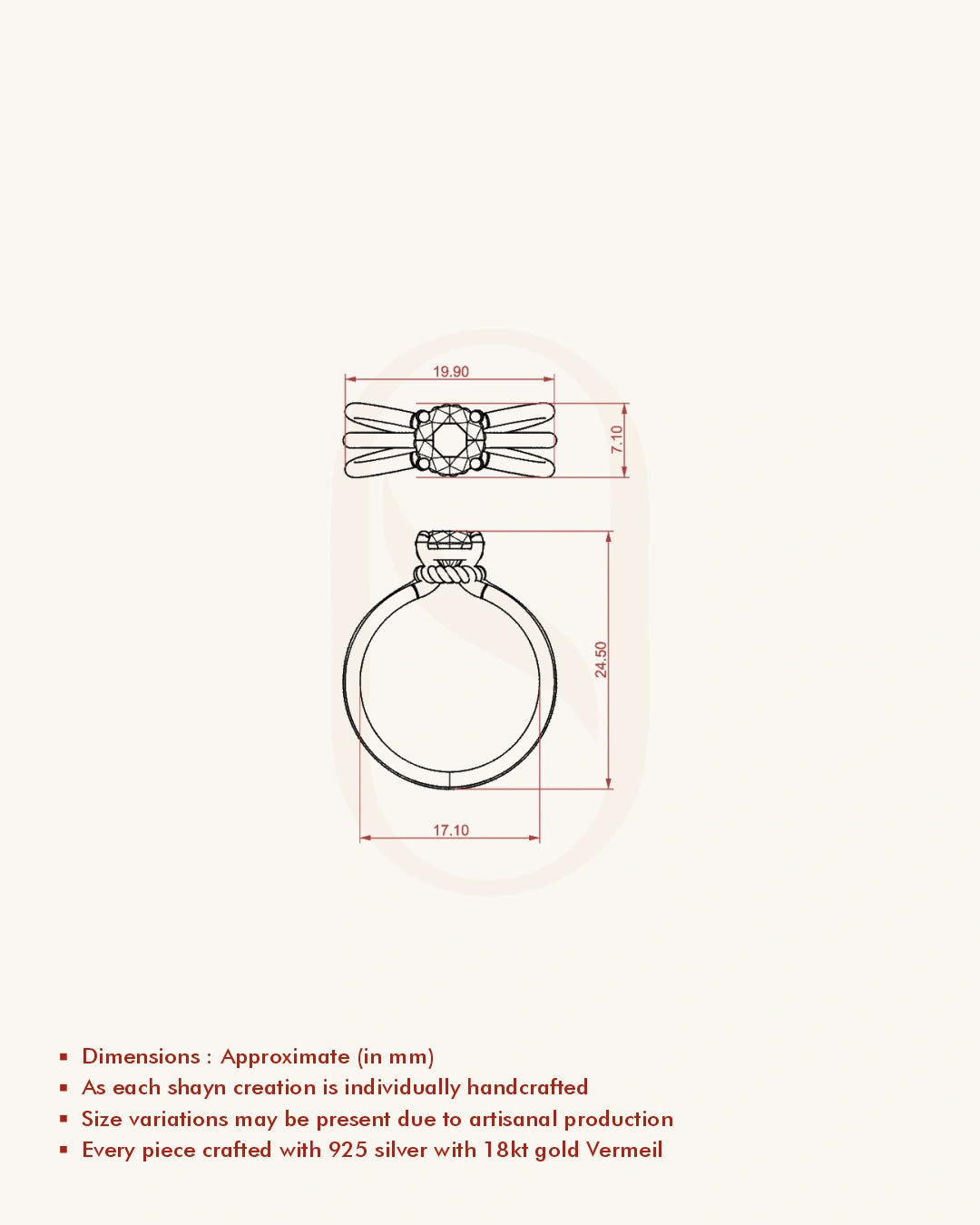 Multi Shank Solitaire Ring