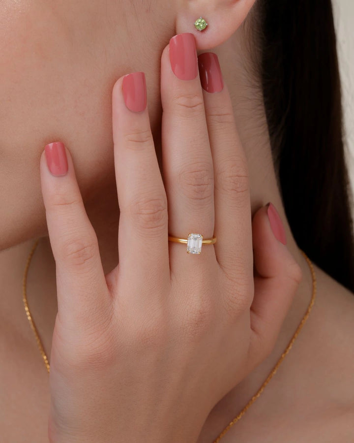 Emerald Pure Solitaire Ring