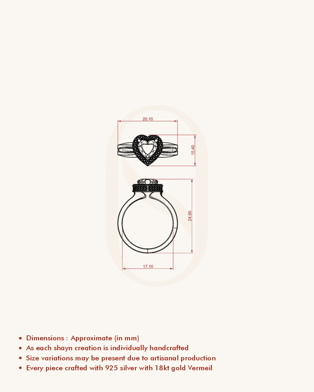 Heart Halo Solitaire Ring