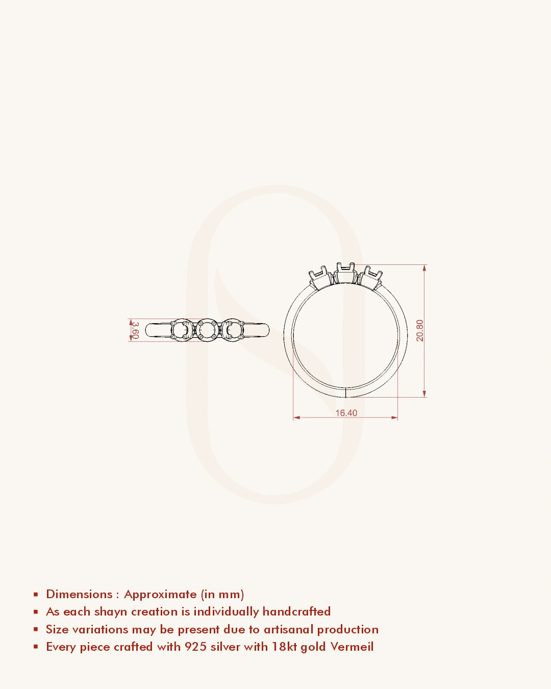 Triple Stone Accent Ring