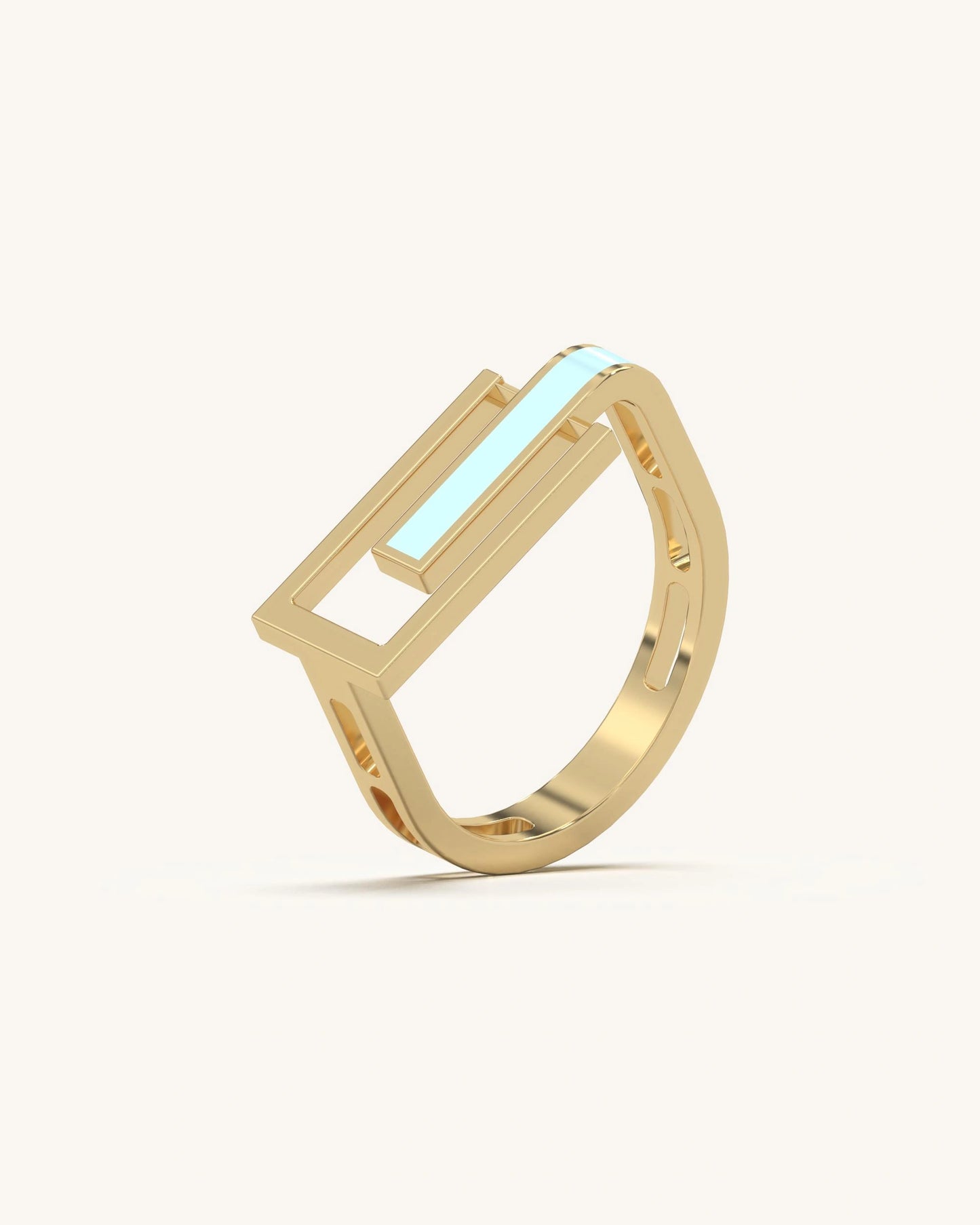 Frame Curve Enamel Ring