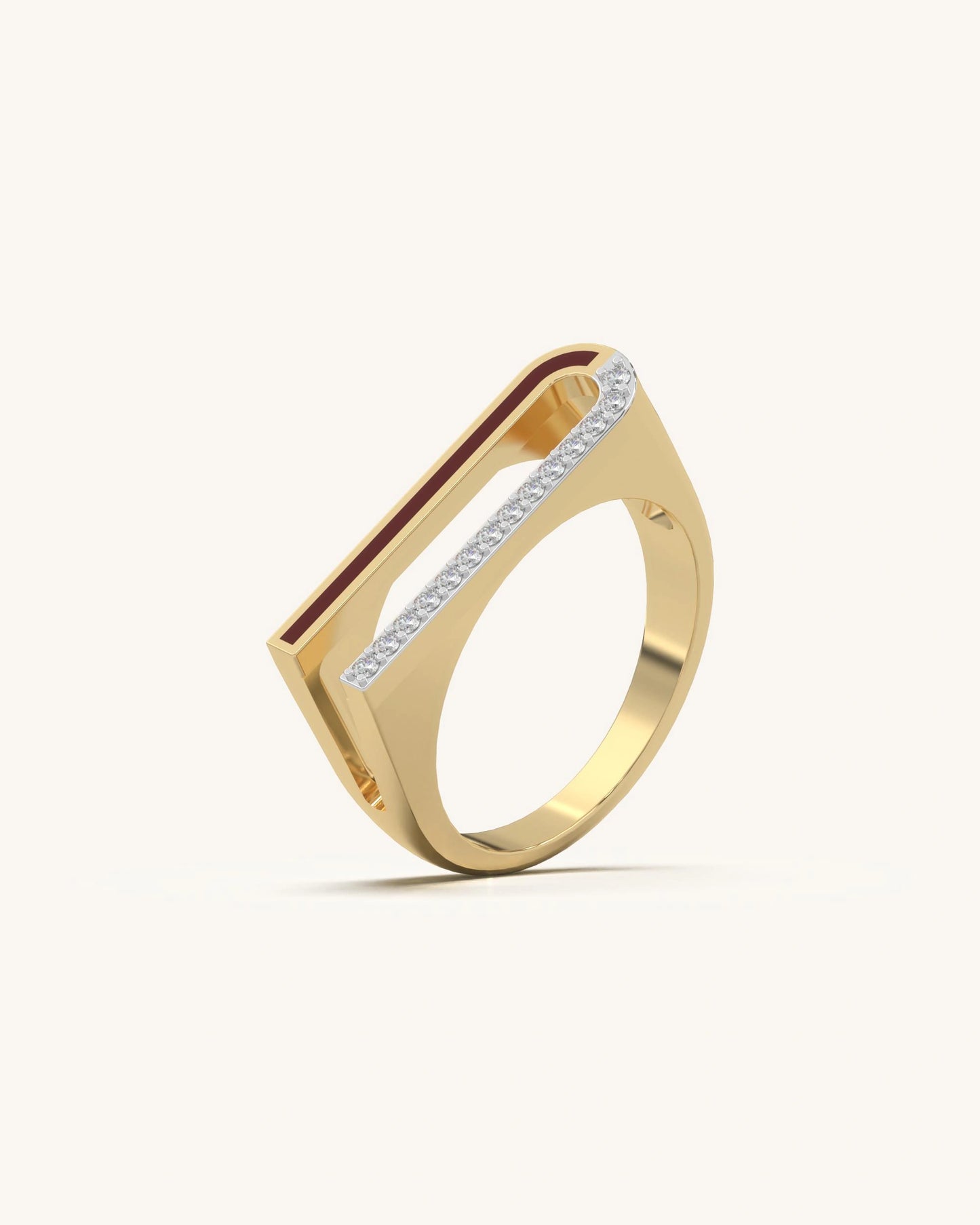 Curve Edge Diamond Ring