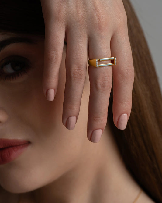 Double Bar Diamond Ring