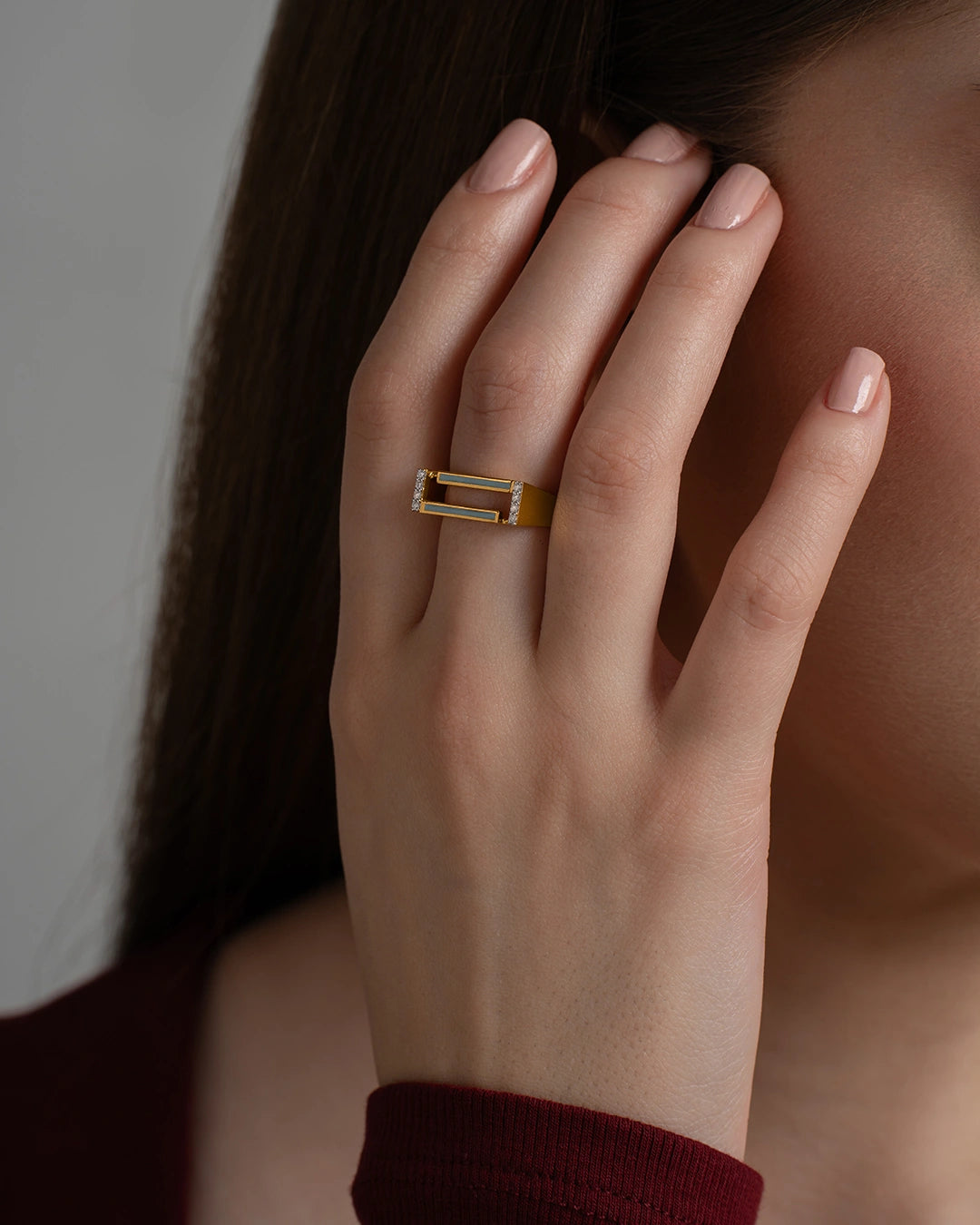 Double Bar Diamond Ring