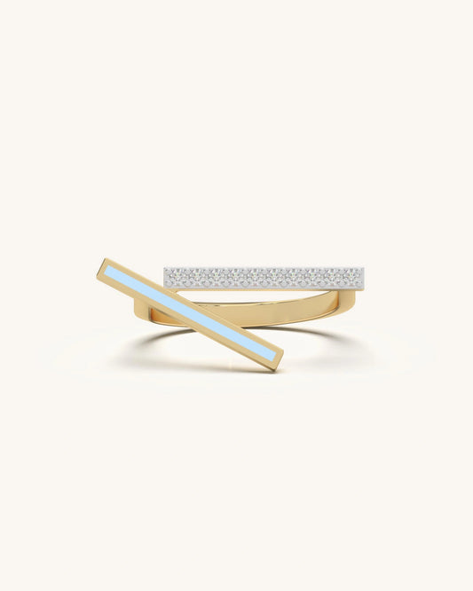 Tilted Enamel Ring