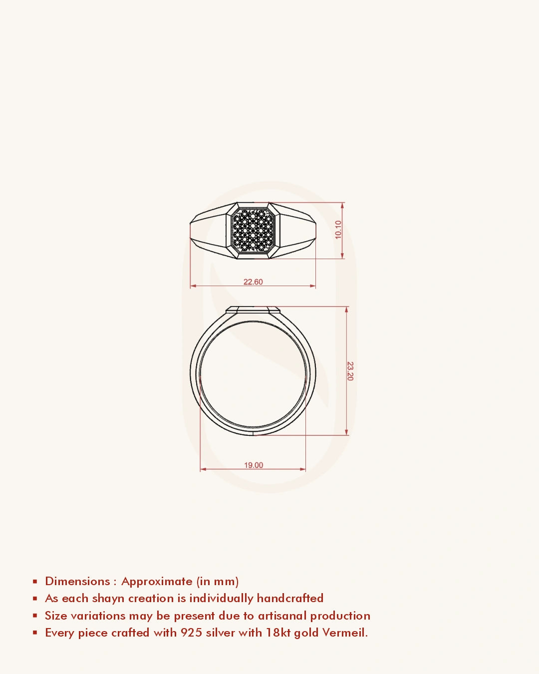 Champagne Pave Signet Ring