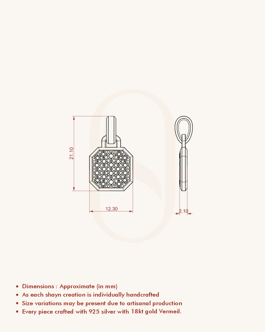 Iced Octagon Pendant