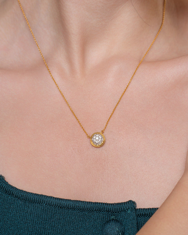 Textured Circle Necklace