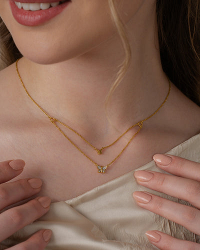 2 Layer Butterfly Necklace