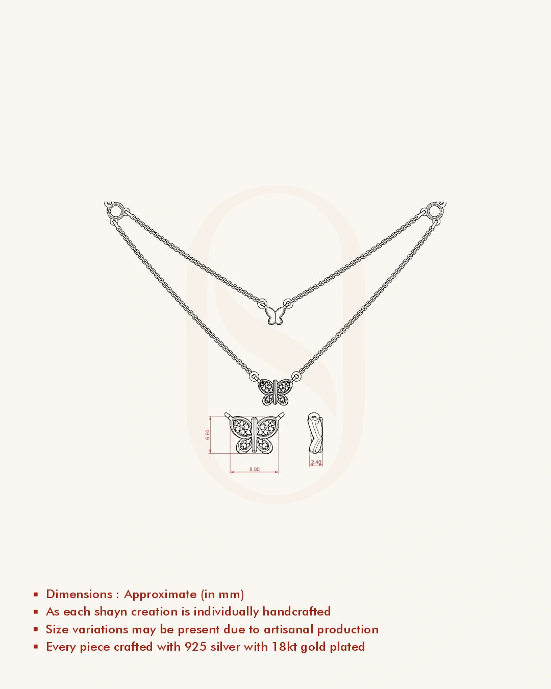 2 Layer Butterfly Necklace