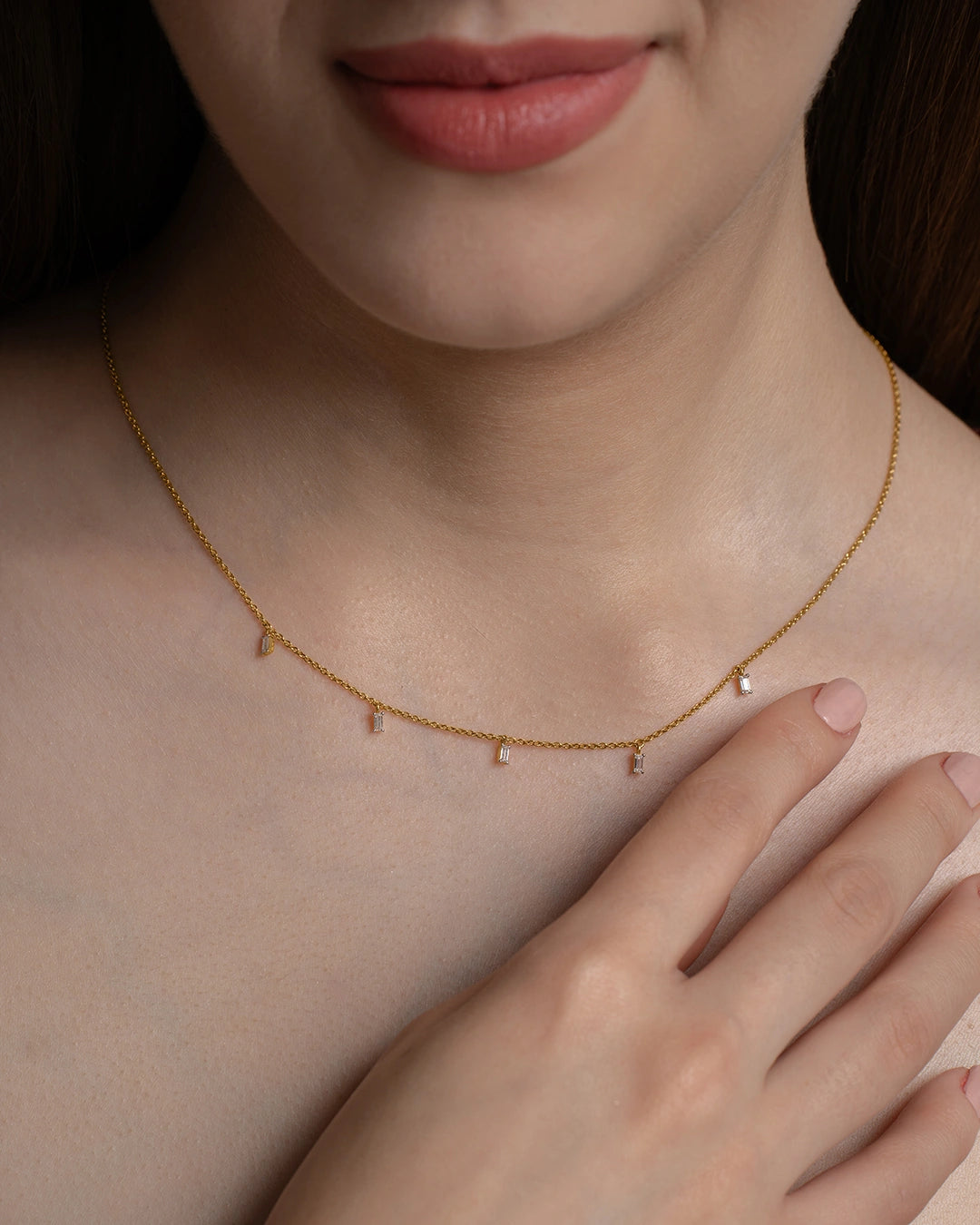 Dangling Baguette Necklace
