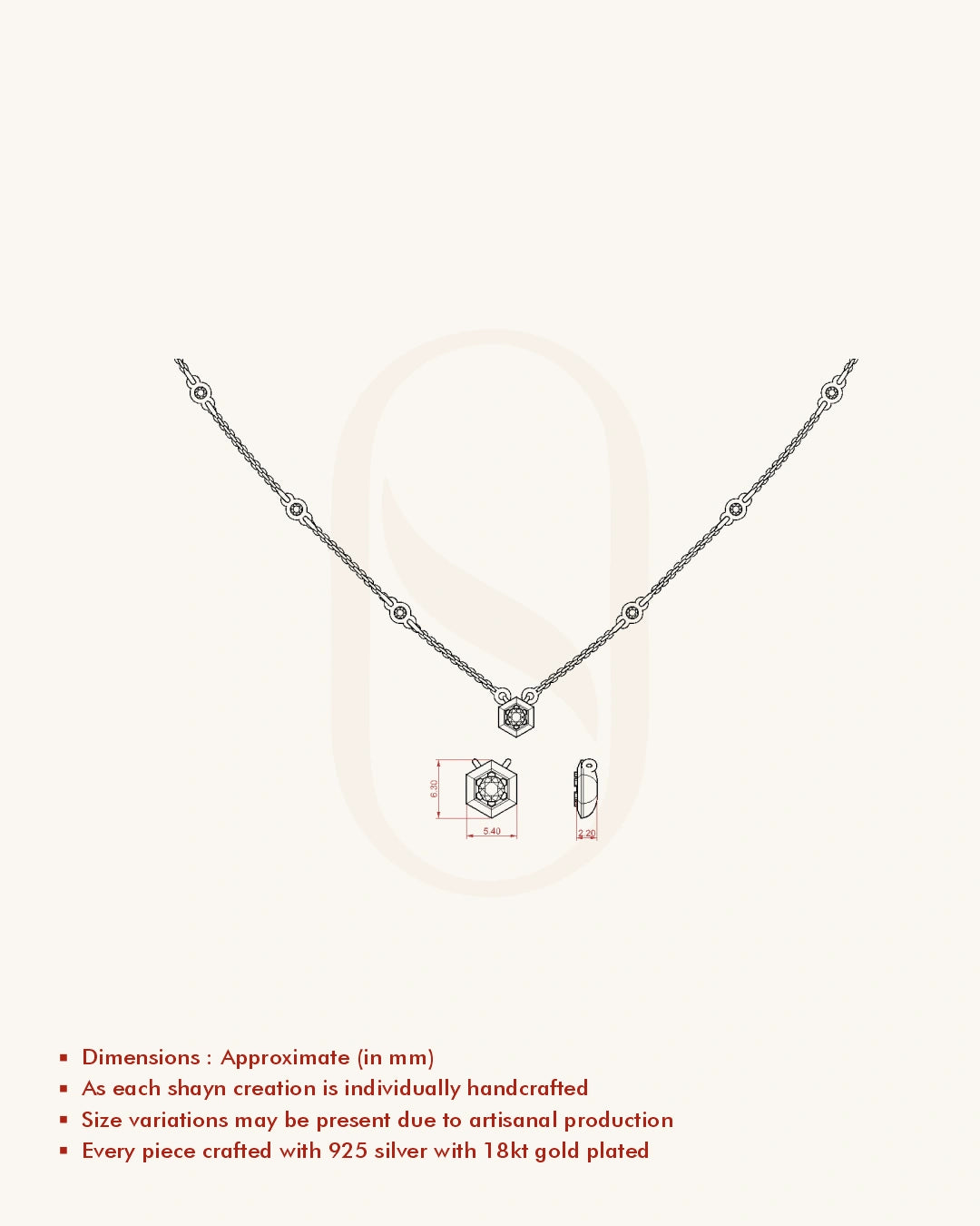 Hexagon Charm Necklace