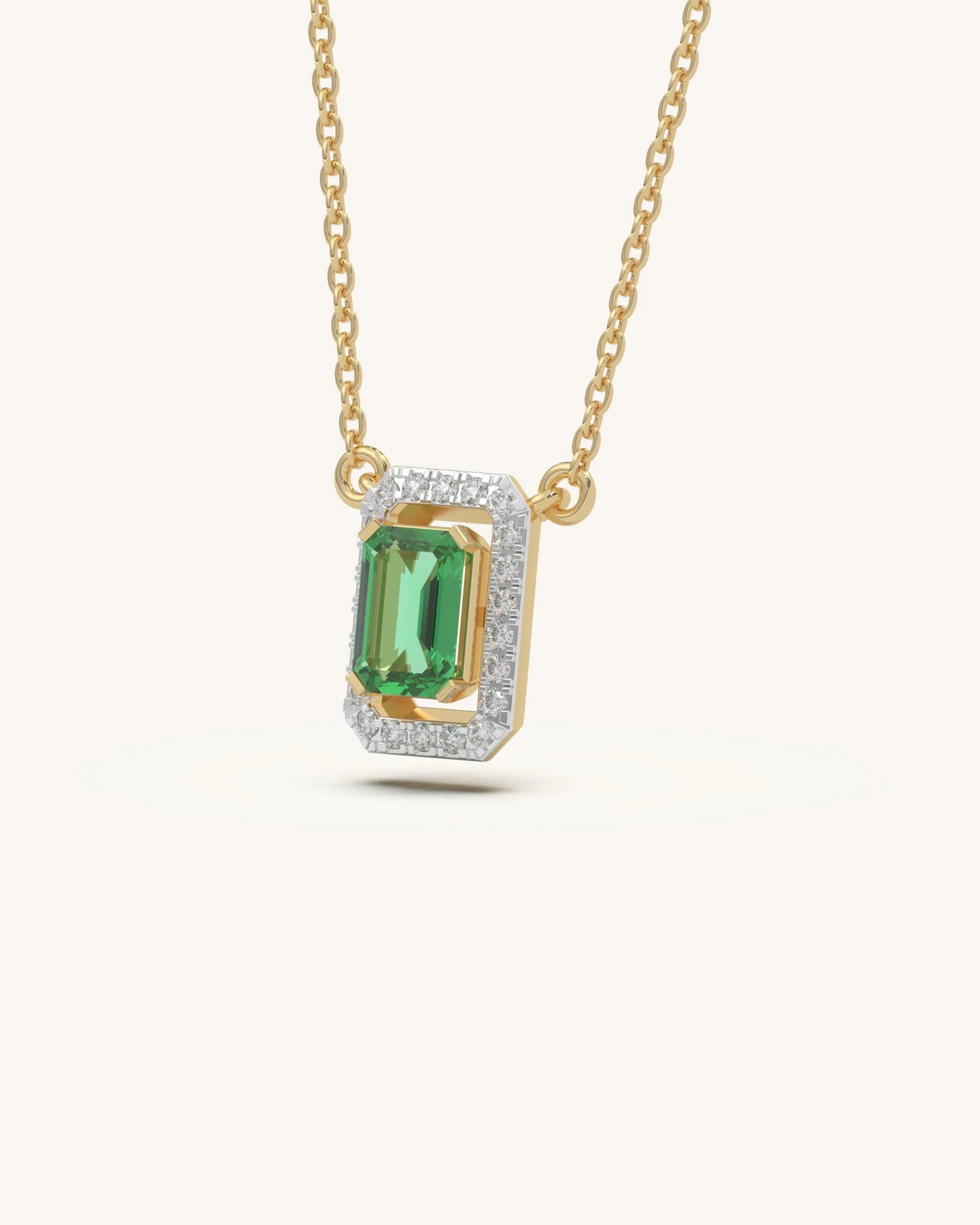 Emerald Halo Necklace