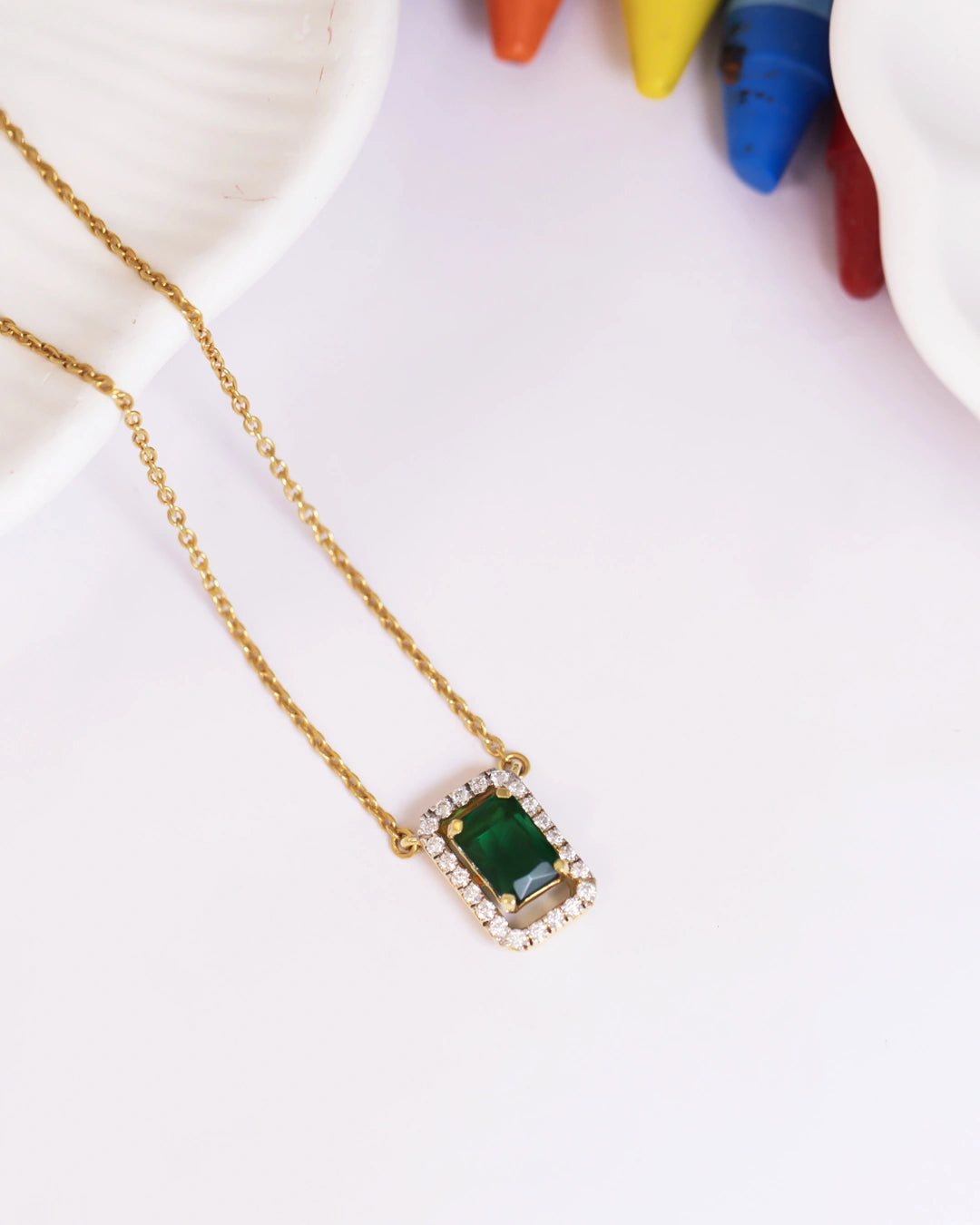 Emerald Halo Necklace