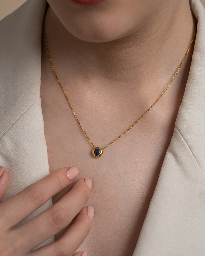 Bezel Blue Necklace