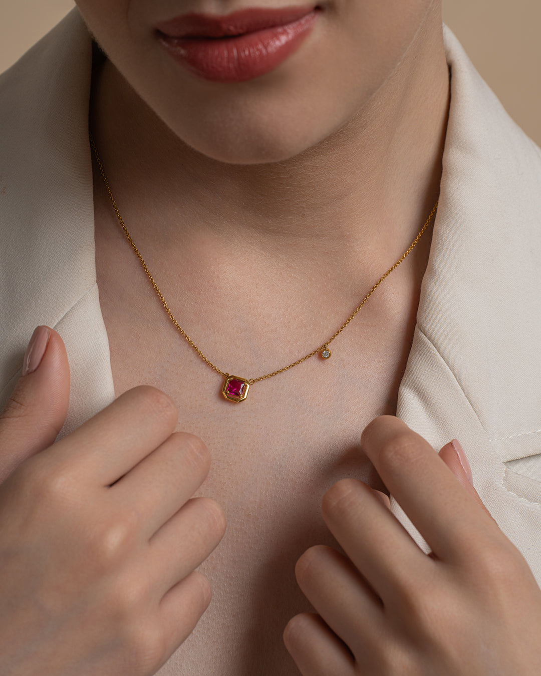 Ruby Accent Necklace
