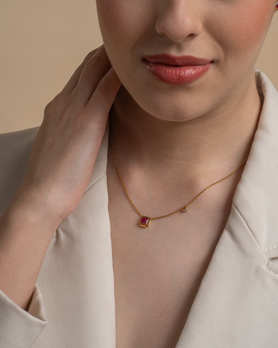 Ruby Accent Necklace