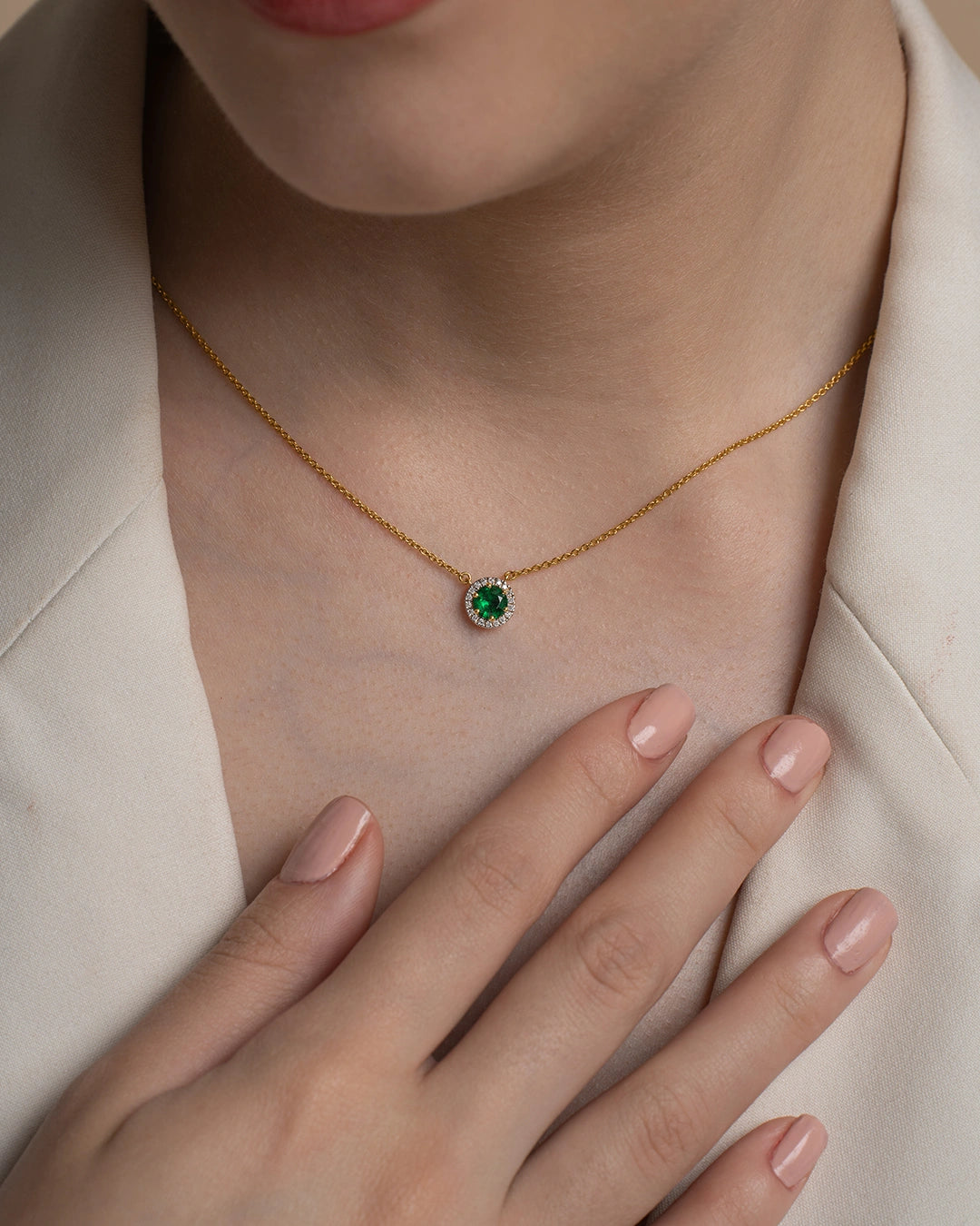Halo Green Necklace