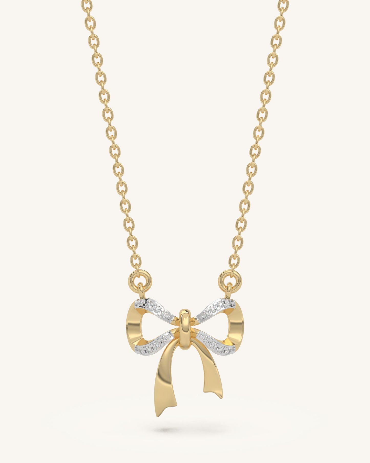 Gold Plated Silver Bow Necklace