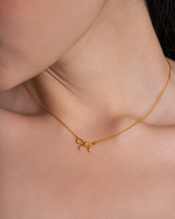 Mini Gold Vermeil Sterling Silver Bow