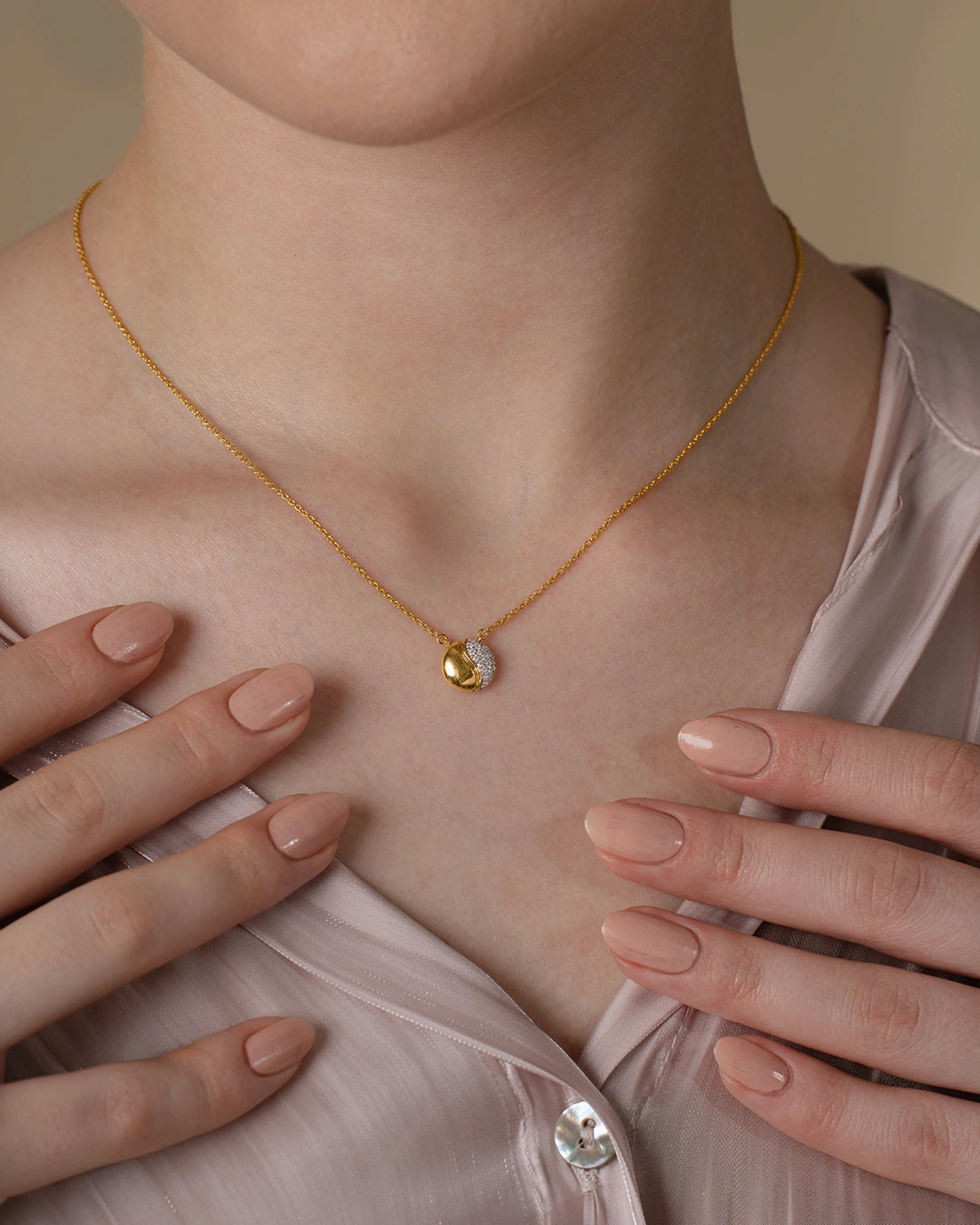 Dual Tone Circle Pendant