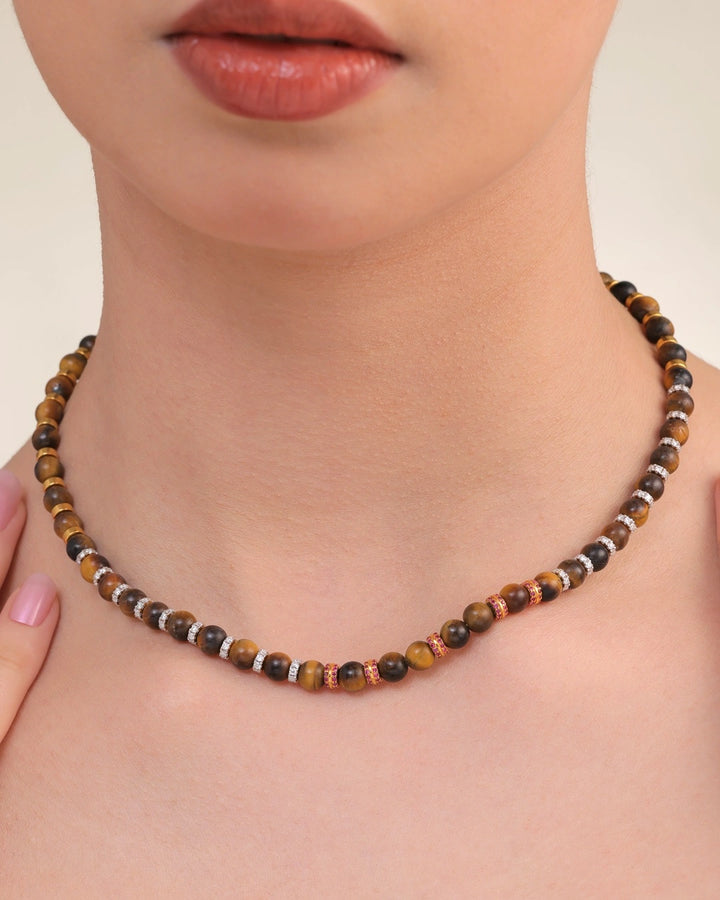 Tiger's Eye & Ruby Necklace