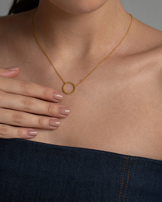 Textured Hoop Necklace