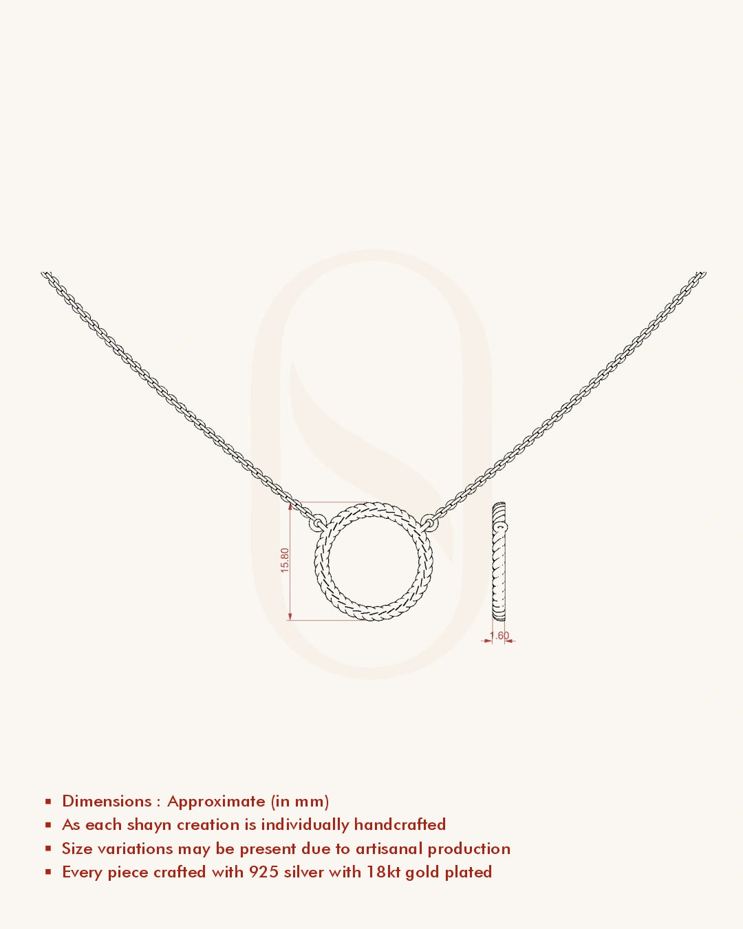 Textured Hoop Necklace