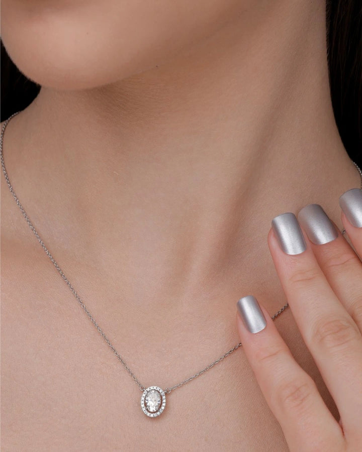 Oval Halo Necklace