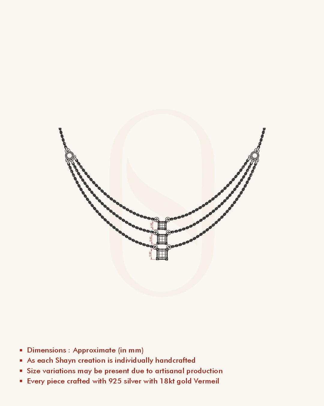 Triple Layer Square Necklace