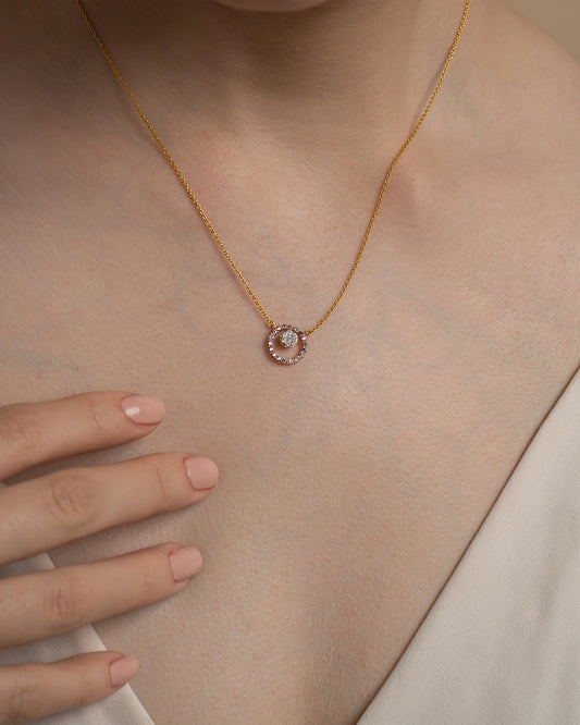 Pink Halo Pendant Necklace