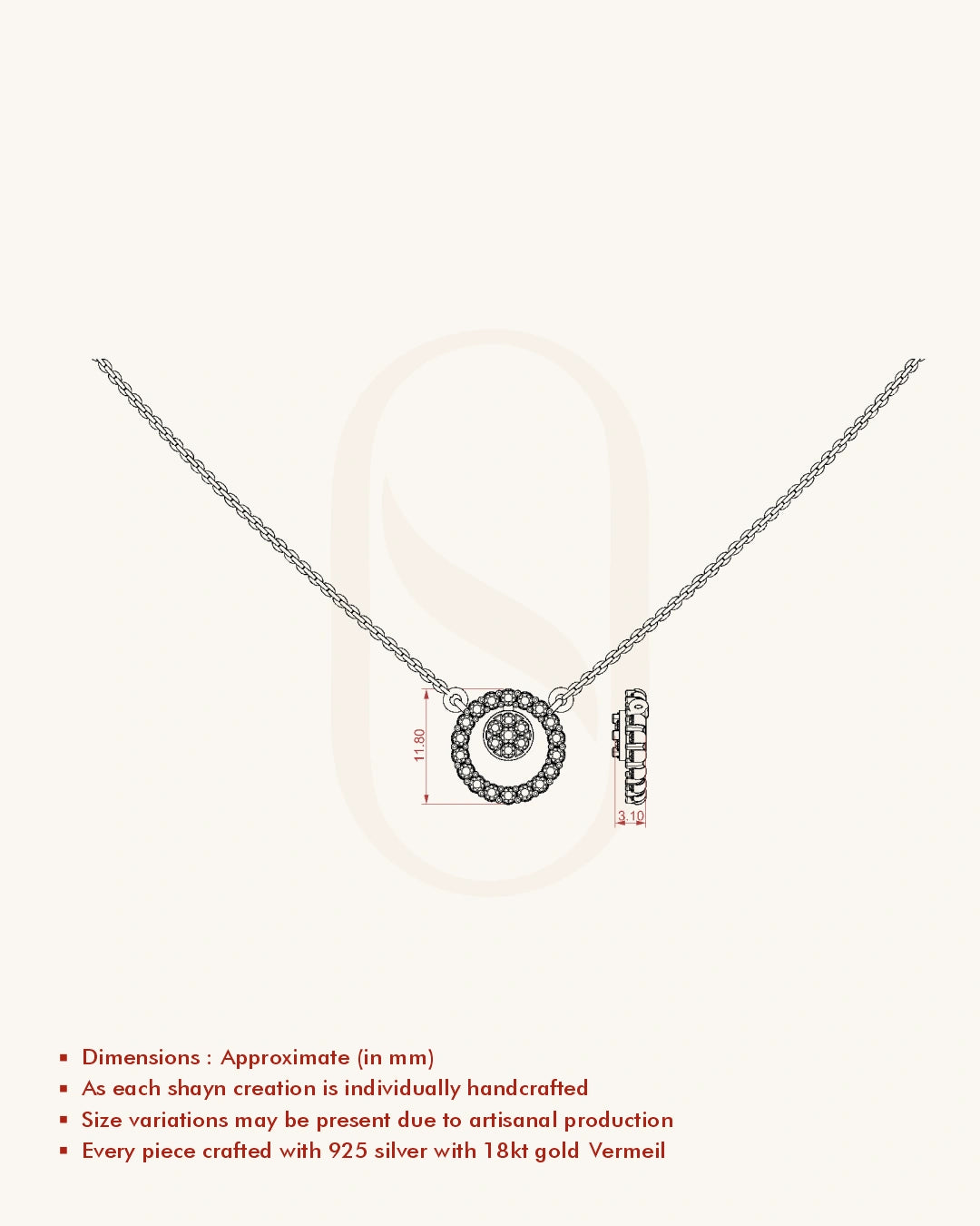 Pink Halo Pendant Necklace