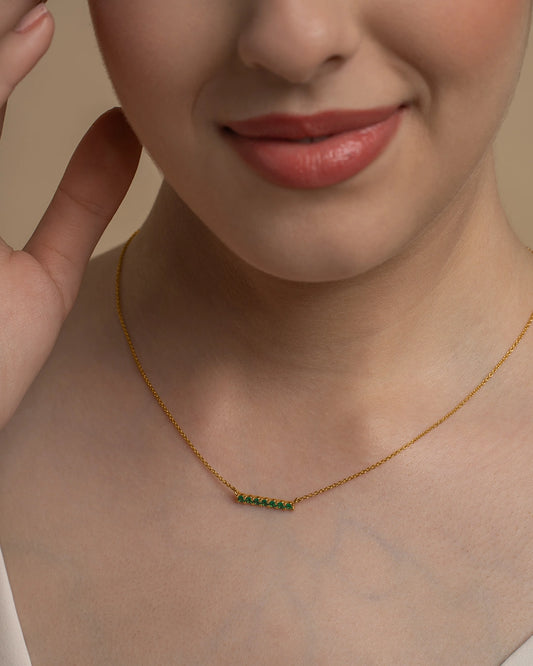 Green Bar Pendant Necklace