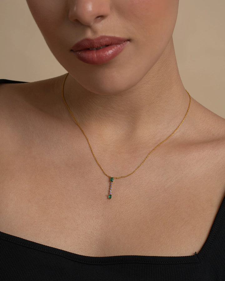 Vertical Gem Drop Necklace