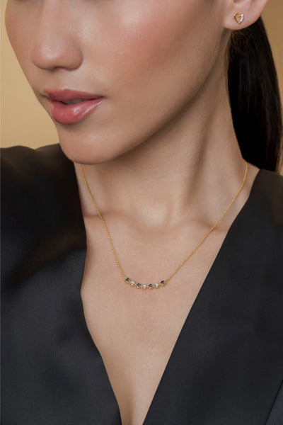 Blue White Stone Necklace