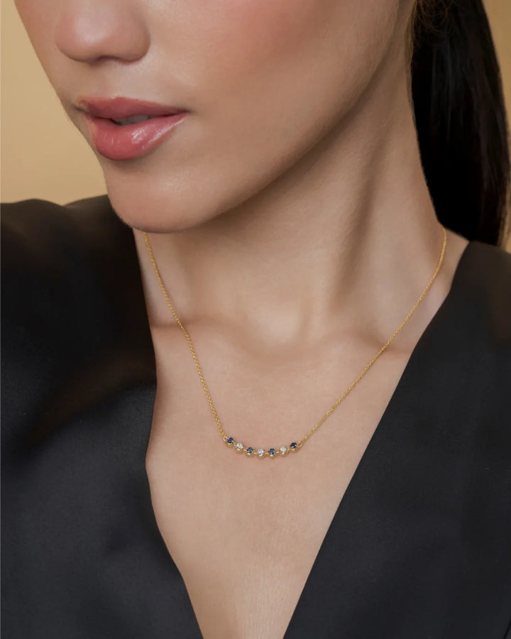 Blue White Stone Necklace