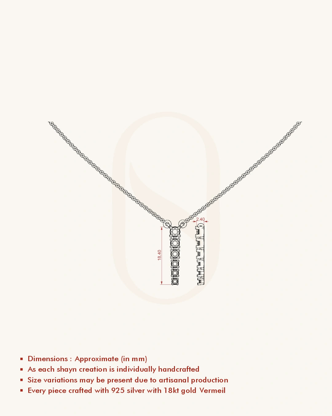 Green White Drop Necklace