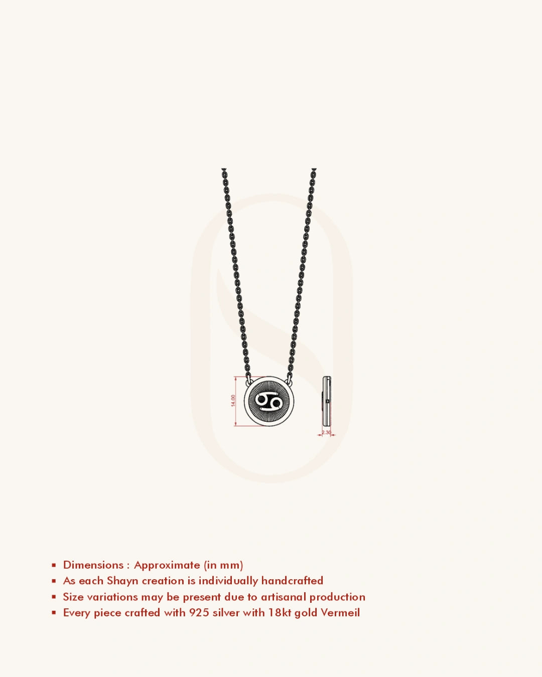 Cancer Gold Necklace