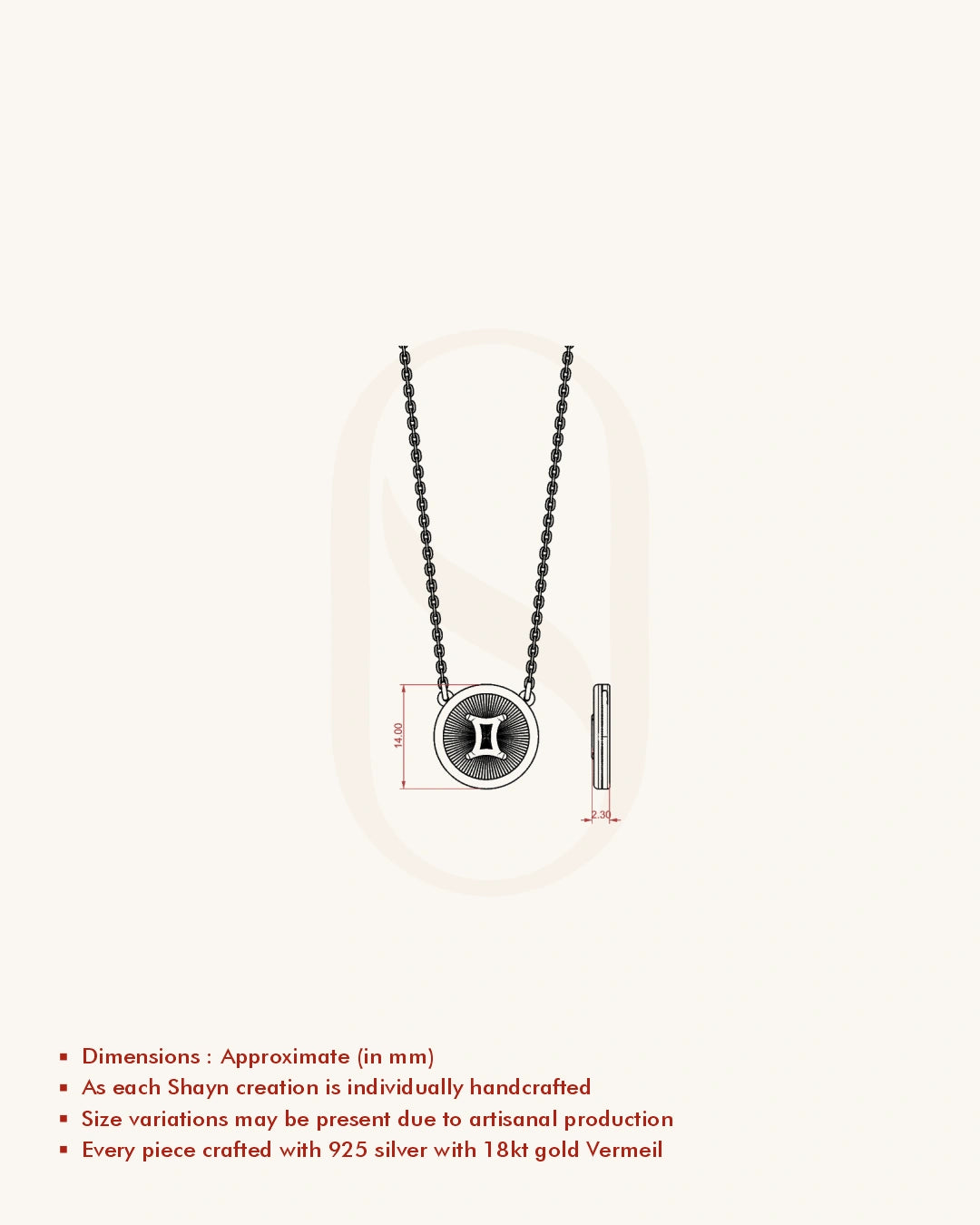 Gemini Sign Necklace